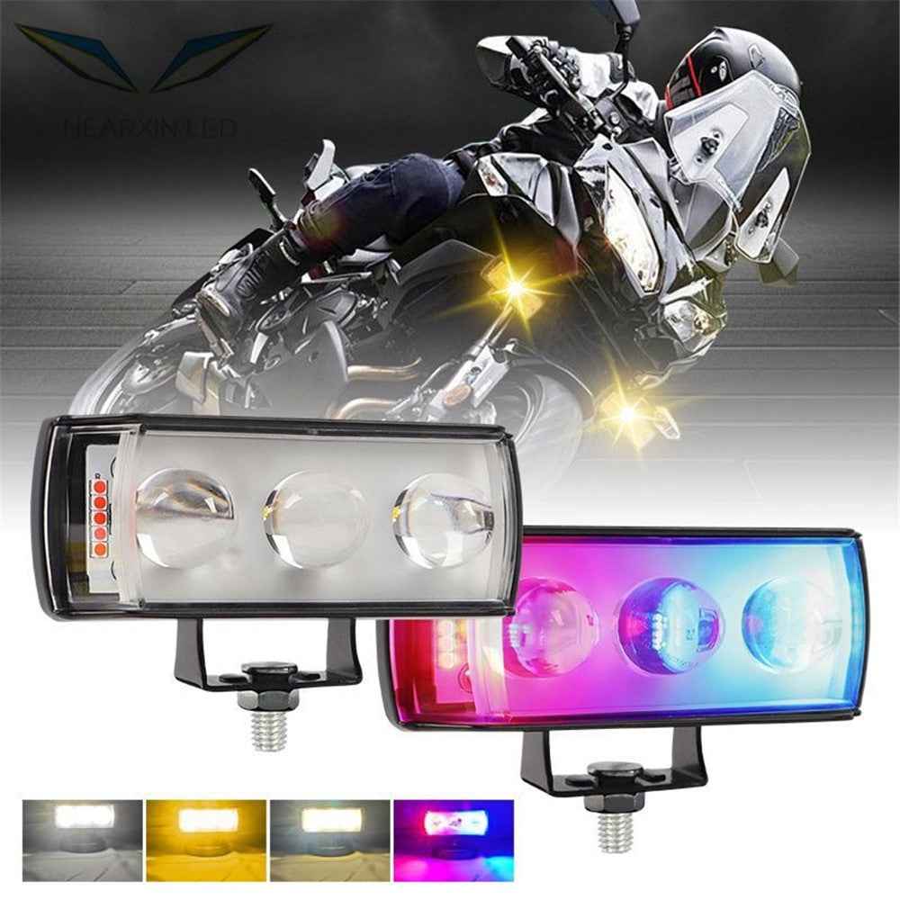A086-3C 3 LED Motorcycle Spotlight Waterproof Aluminum Shell 12-60V Motorbike Headlight
