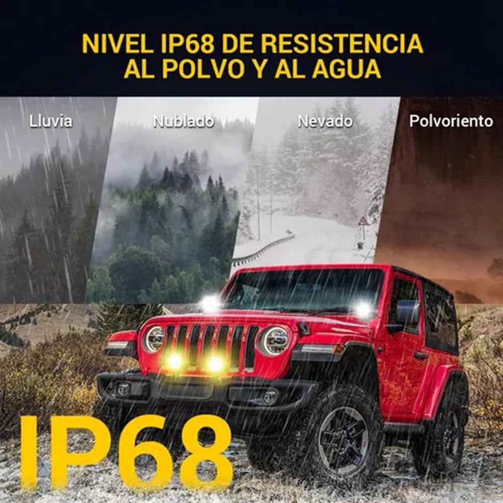 4 in 1 IP68 Waterproof LED Headlight for Motorcycle Strobe Lamp with Remote Control