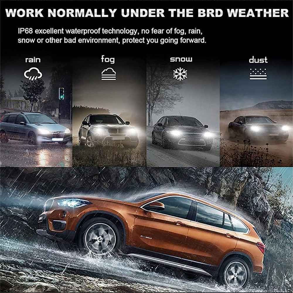 FV7 2Pcs LED Headlights 120W 6000K High Low Beam Waterproof Car Front Driving Lamp - H11