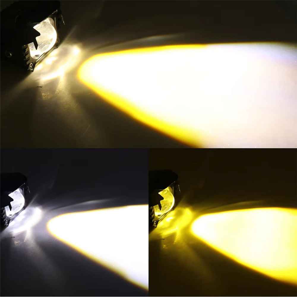 15W Motorcycle Spotlight IP68 Waterproof LED Work Light with 180 Degree Adjustable Bracket