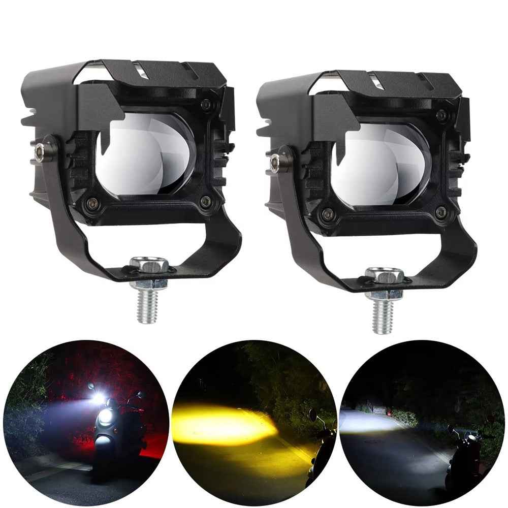 15W Motorcycle Spotlight IP68 Waterproof LED Work Light with 180 Degree Adjustable Bracket