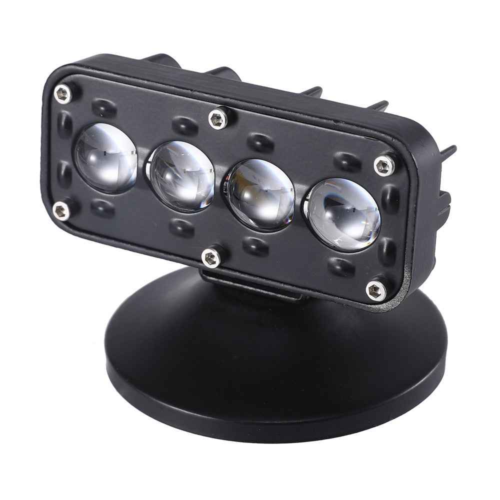 IP68 Waterproof 12 - 60V Motorcycle LED Aluminum Shell Spotlight Red Blue Strobe Light