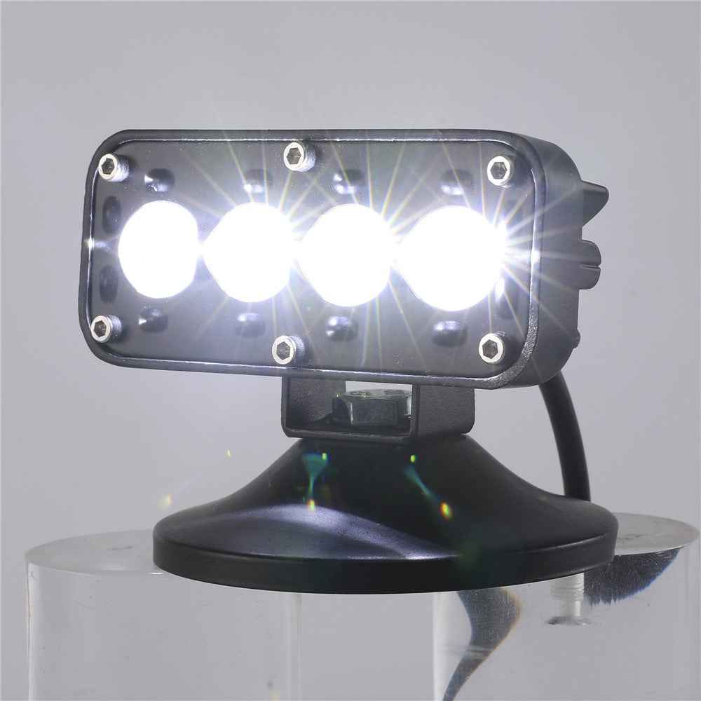 IP68 Waterproof 12 - 60V Motorcycle LED Aluminum Shell Spotlight Red Blue Strobe Light