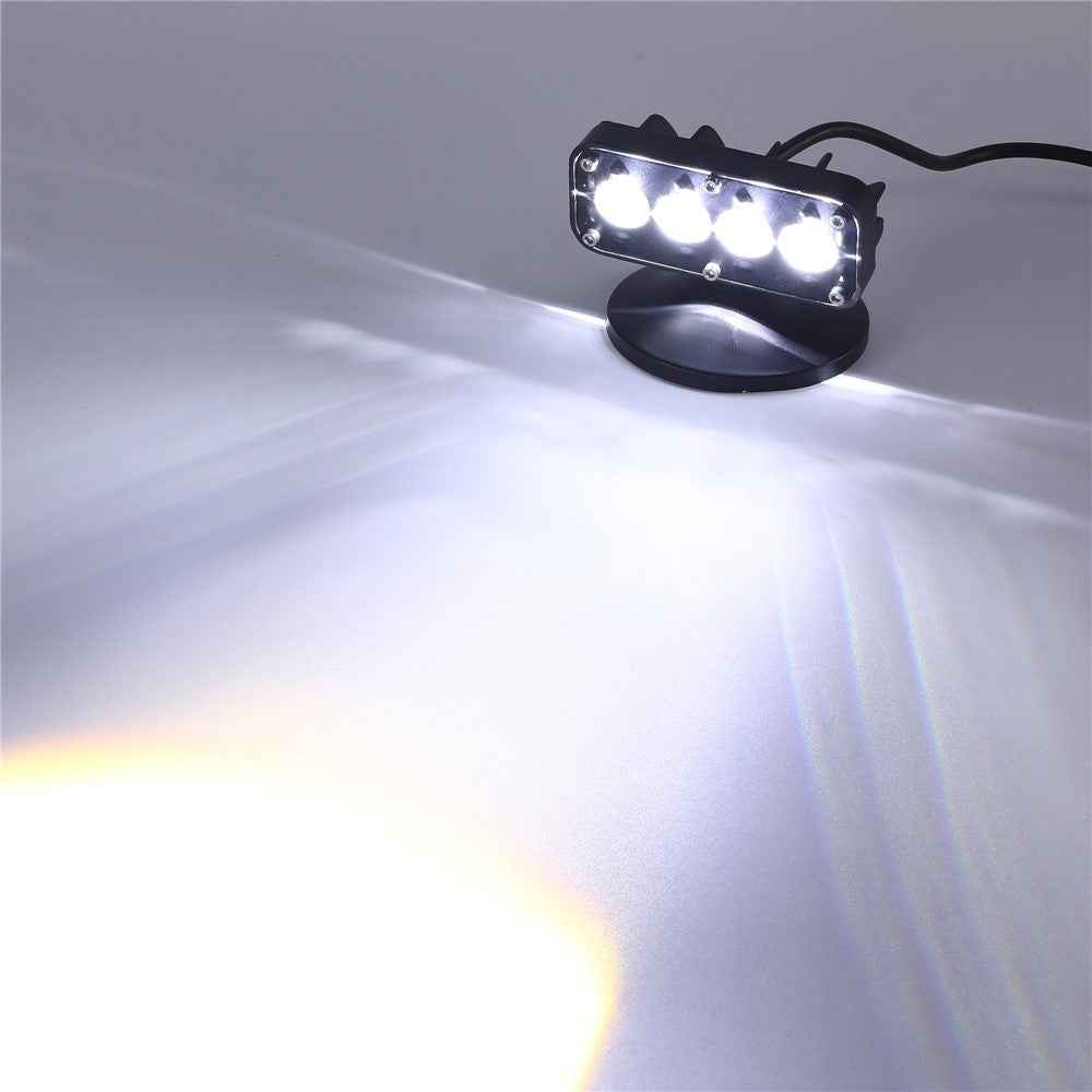 IP68 Waterproof 12 - 60V Motorcycle LED Aluminum Shell Spotlight Red Blue Strobe Light