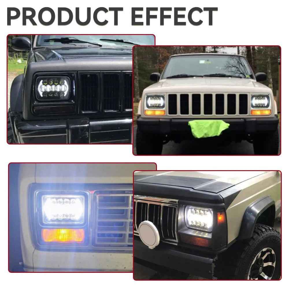 105W High Power IP67 Waterproof High Low Beam Square Car LED Headlight for 5x7 6x7 Inch Vehicles