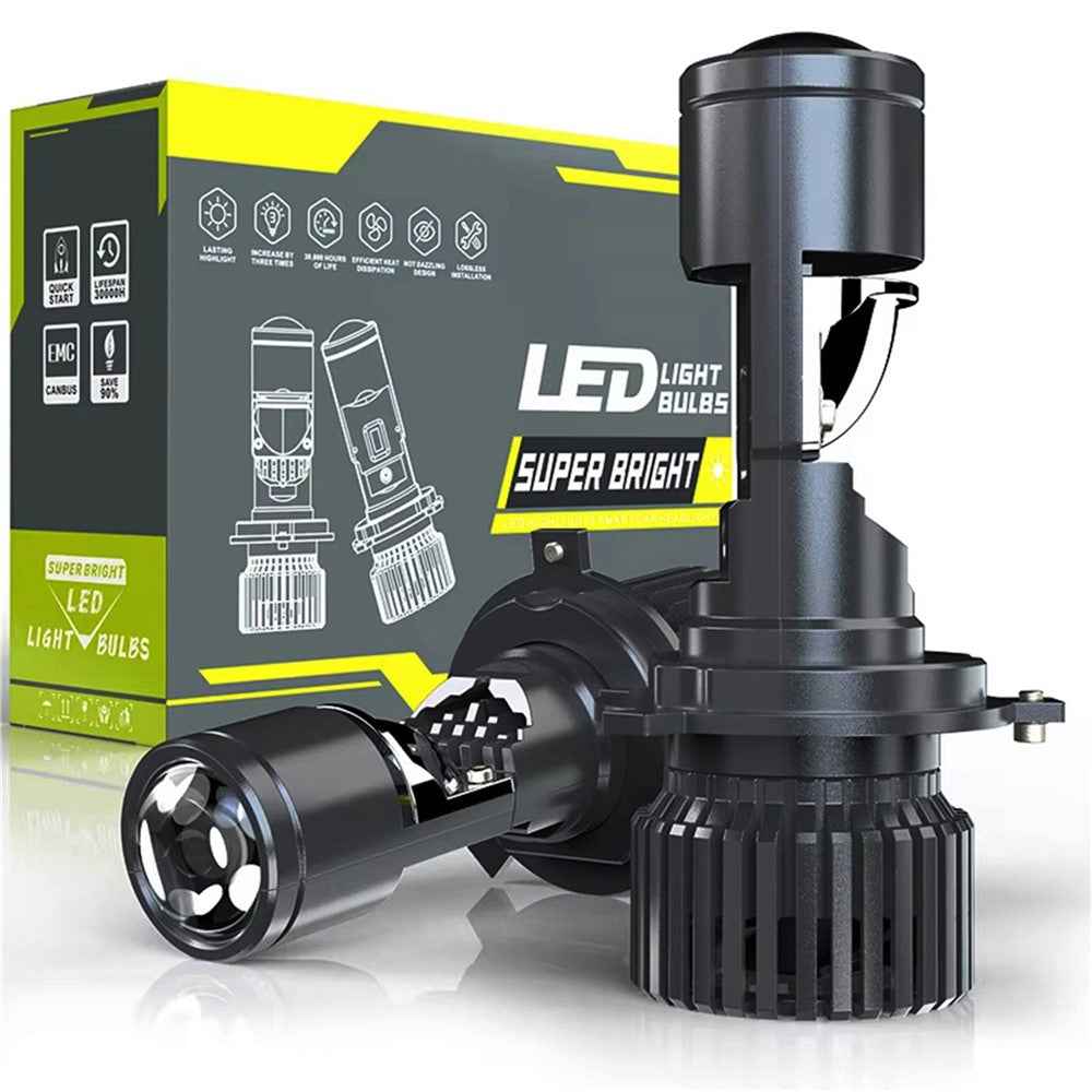 N2 2Pcs H4 LED Projector Lens Headlight Bulb for Motorcycle / Car Lighting IP68 Waterproof