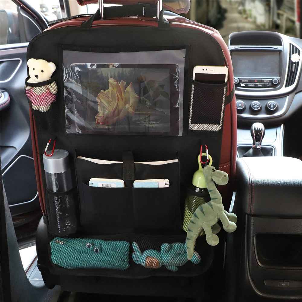 Multifunctional Car Seat Back Hanging Storage Bag Organizer Pouch with Tablet Pocket