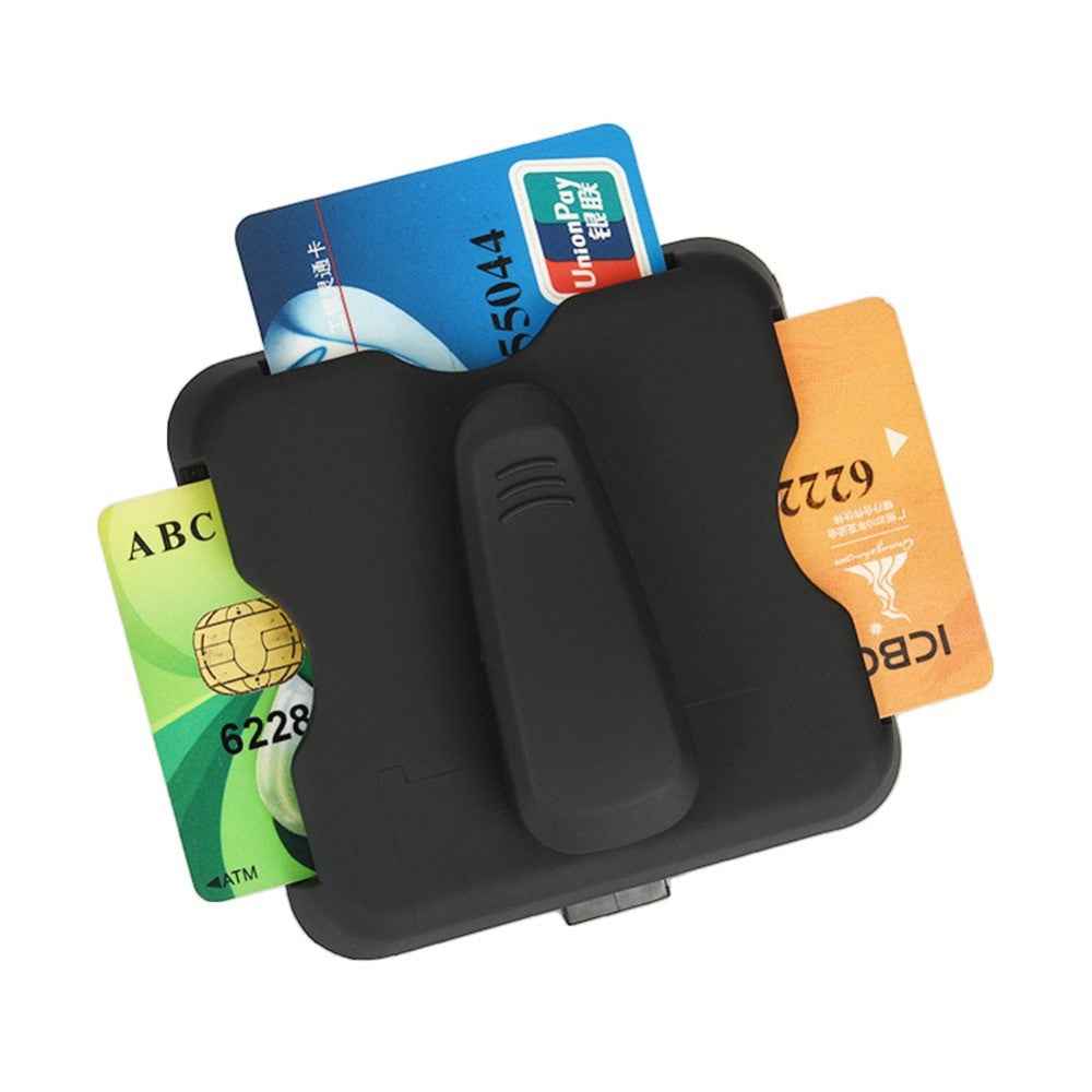 Sunglass Holder Glasses Holder Clip Card Storage Pouch for Car Visor - Black