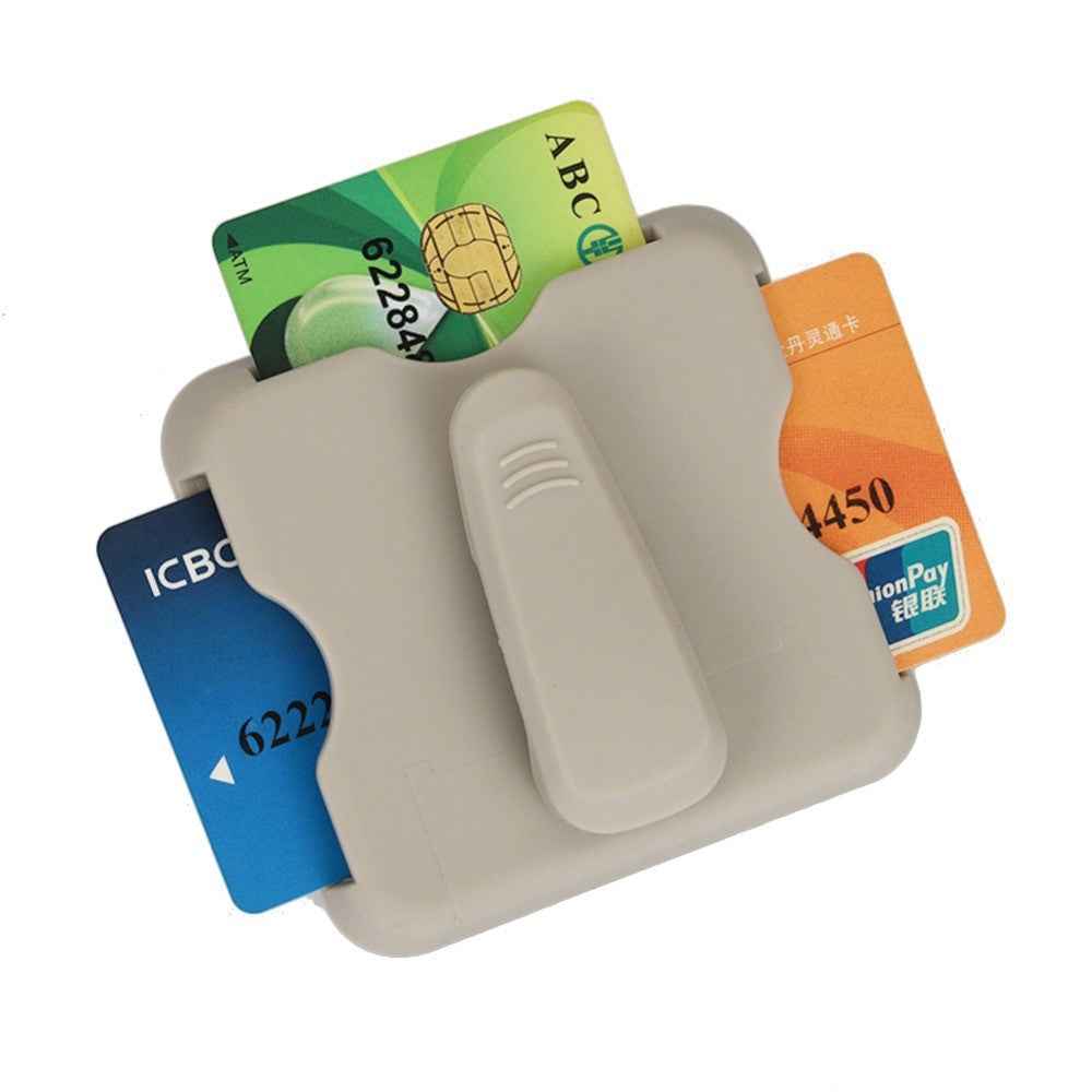 Sunglass Holder Glasses Holder Clip Card Storage Pouch for Car Visor - Beige
