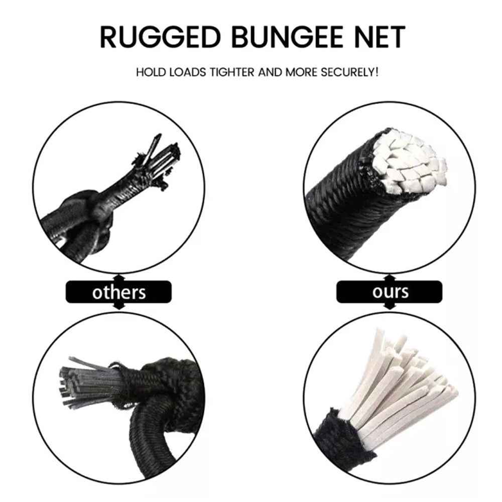 Rubber Cargo Net for Pickups Car Mesh Holes Cord Net Heavy Duty Truck Bed Roof Rack 120cmx90cm 88 Grids Cargo Organizer Net with Hooks