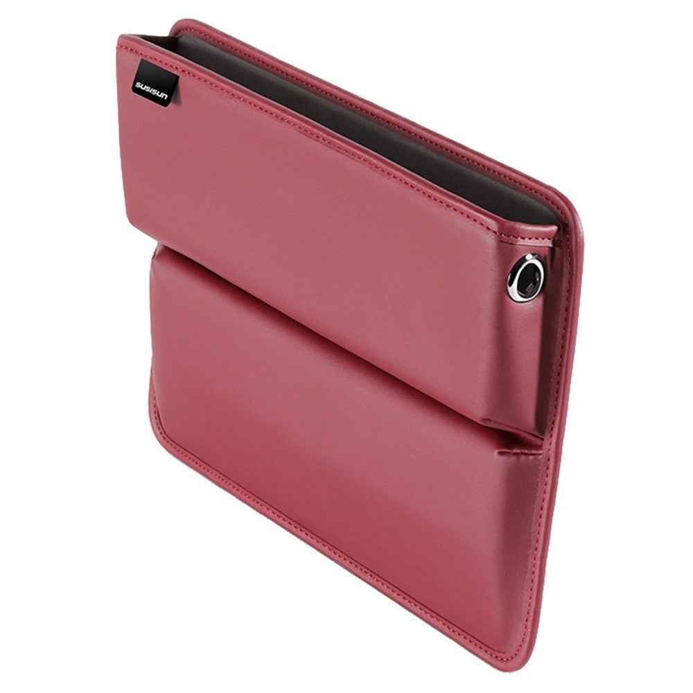 049 Car Seat Gap Organizer Front Car Seat Crevice Storage Box - Wine Red