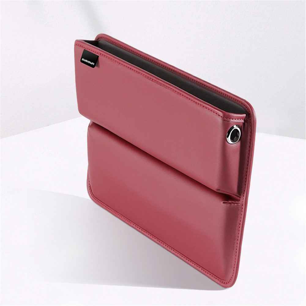 049 Car Seat Gap Organizer Front Car Seat Crevice Storage Box - Wine Red