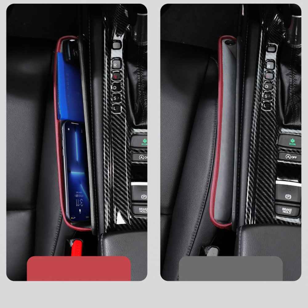 049 Car Seat Gap Organizer Front Car Seat Crevice Storage Box - Coffee