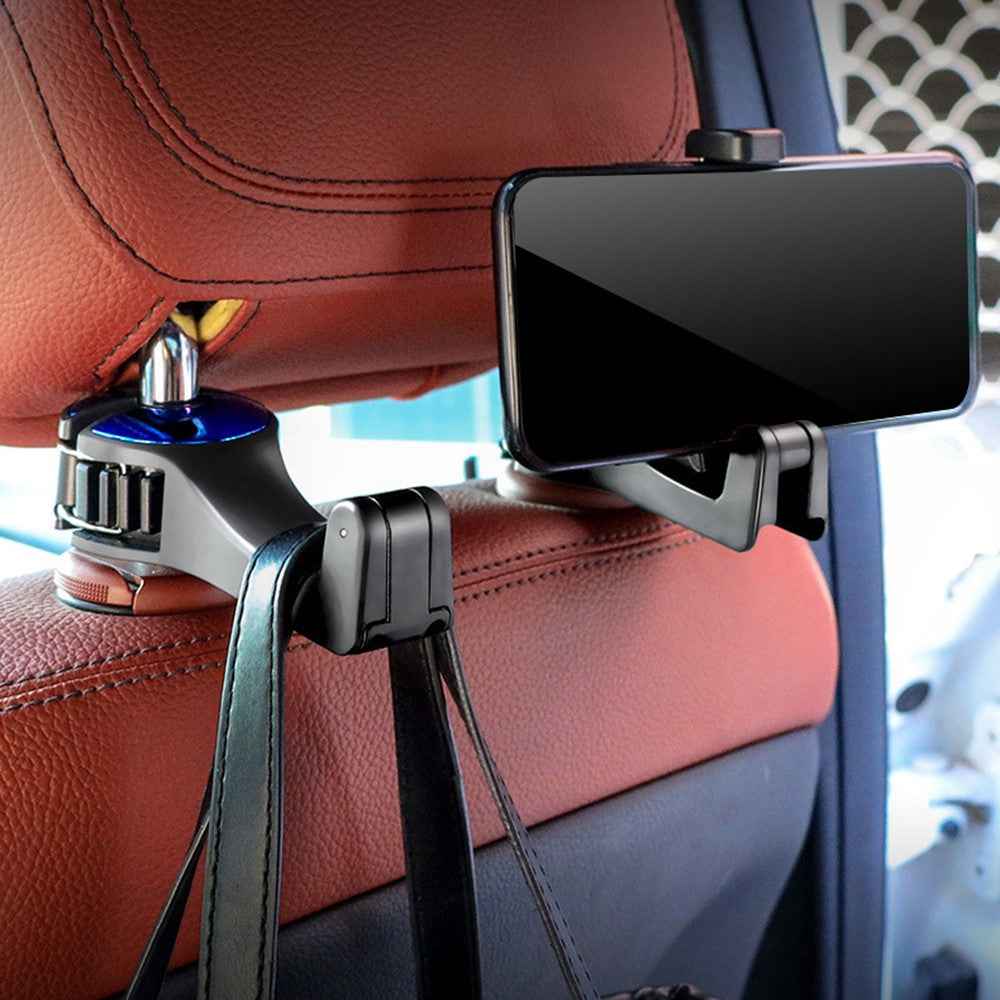 CS-G02 Multifunctional Back Seat Headrest Holder Hanger Holder Hook for Car Vehicle SUV - Gold