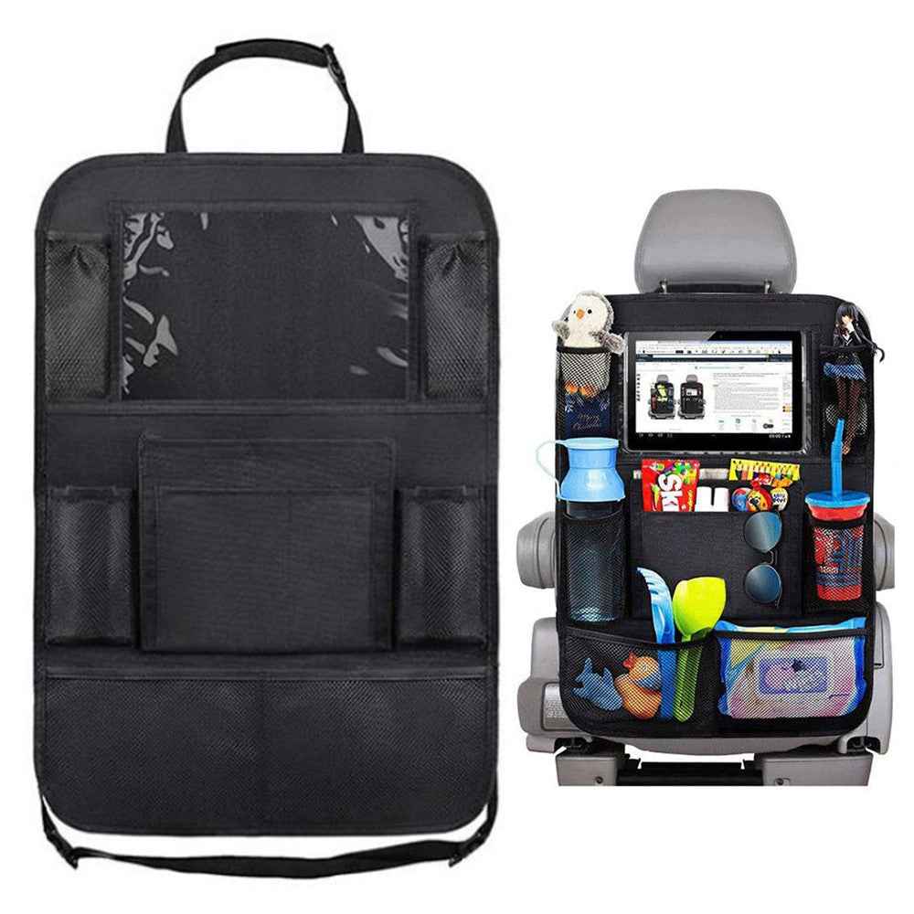 Multifunction Car Back Seat Organizer Bag Automotive Seat Back Organizer with Touch Screen Tablet Holder
