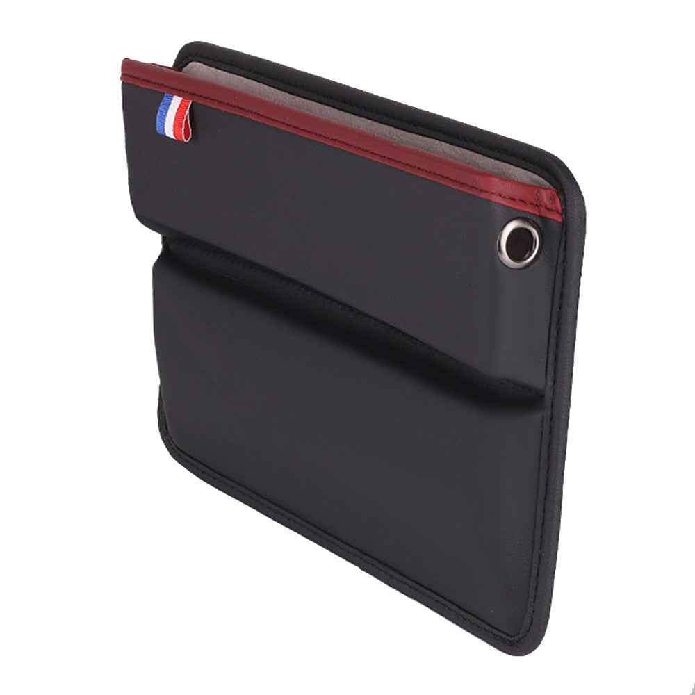 Car Seat Slit Gap Pocket Organizer PU Leather Multifunctional Driver Seat Gap Filler Storage Box - Black / Red