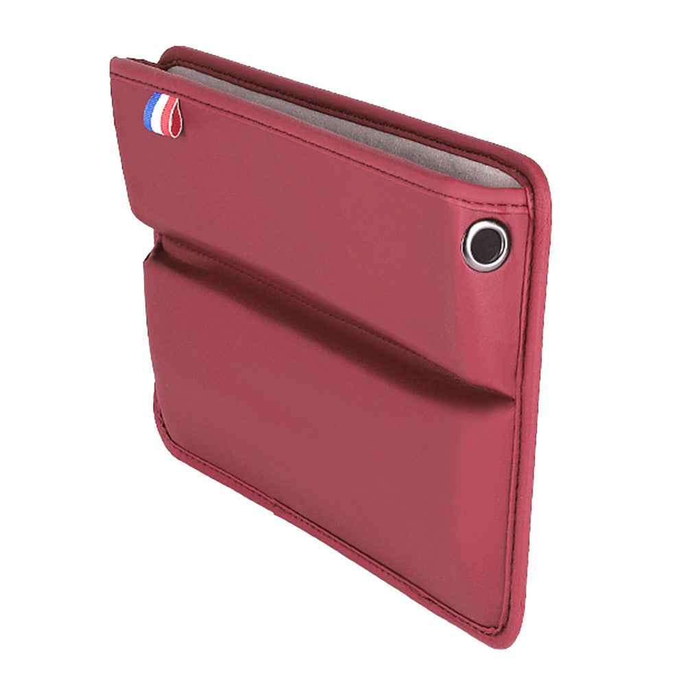 Car Seat Slit Gap Pocket Organizer PU Leather Multifunctional Driver Seat Gap Filler Storage Box - Wine Red