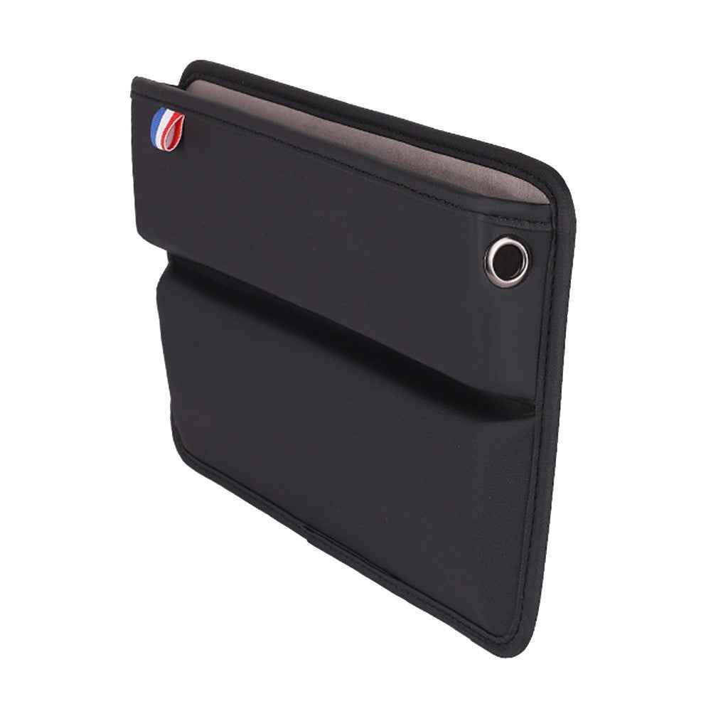 Car Seat Slit Gap Pocket Organizer PU Leather Multifunctional Driver Seat Gap Filler Storage Box - Black
