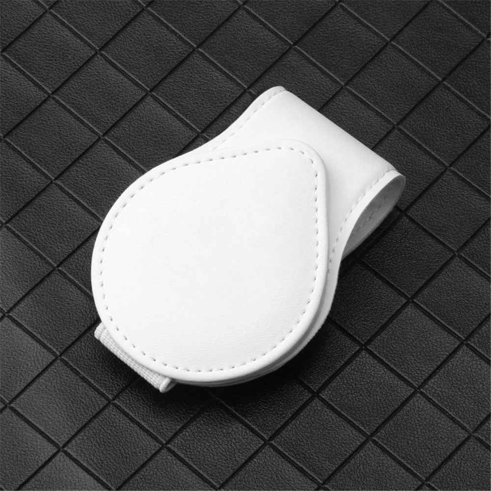 Portable Sunglasses Holder Bill Holder Clip Card Storage Accessories for Car Visor - White
