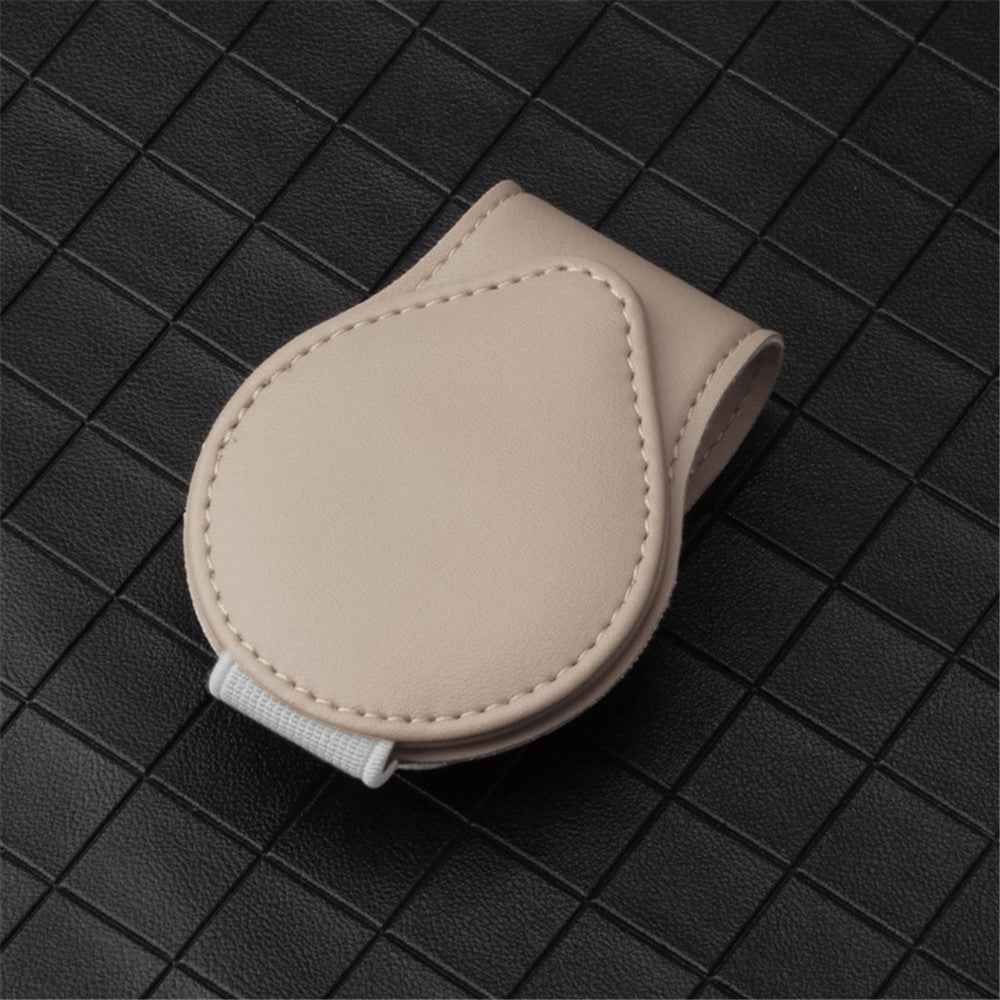 Portable Sunglasses Holder Bill Holder Clip Card Storage Accessories for Car Visor - Beige