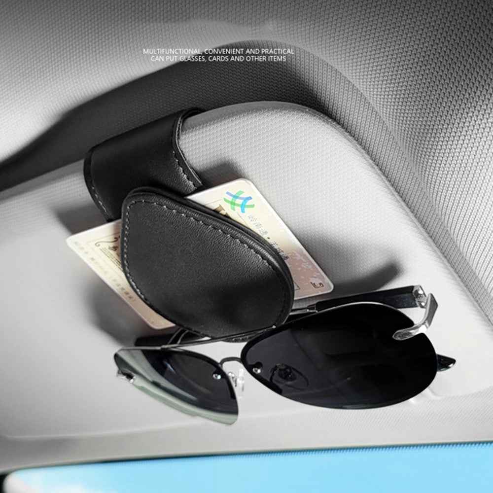 Portable Sunglasses Holder Bill Holder Clip Card Storage Accessories for Car Visor - Red