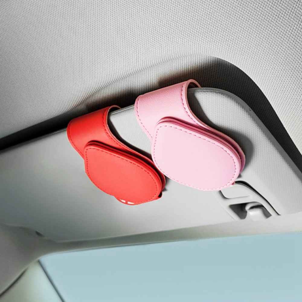 Portable Sunglasses Holder Bill Holder Clip Card Storage Accessories for Car Visor - Yellow