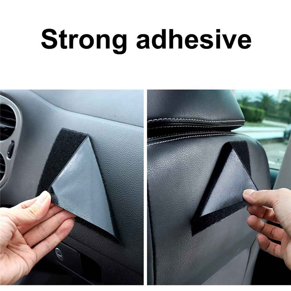 Car Dashboard Adhesive Storage Bag PU Leather Seat Seam Phone Sundries Holder Organizer - Black