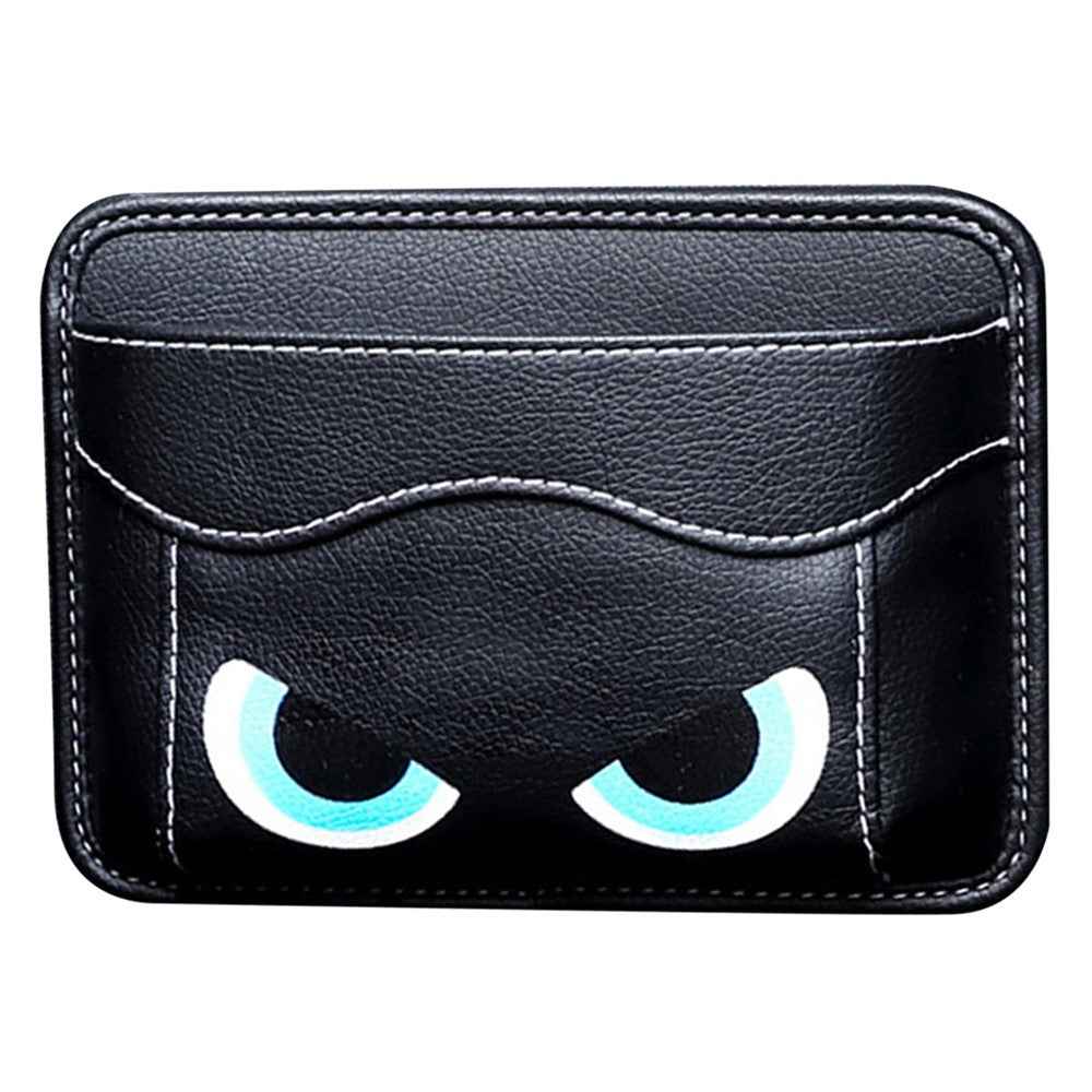 Car Dashboard Adhesive Storage Bag PU Leather Seat Seam Phone Sundries Holder Organizer - Eyes