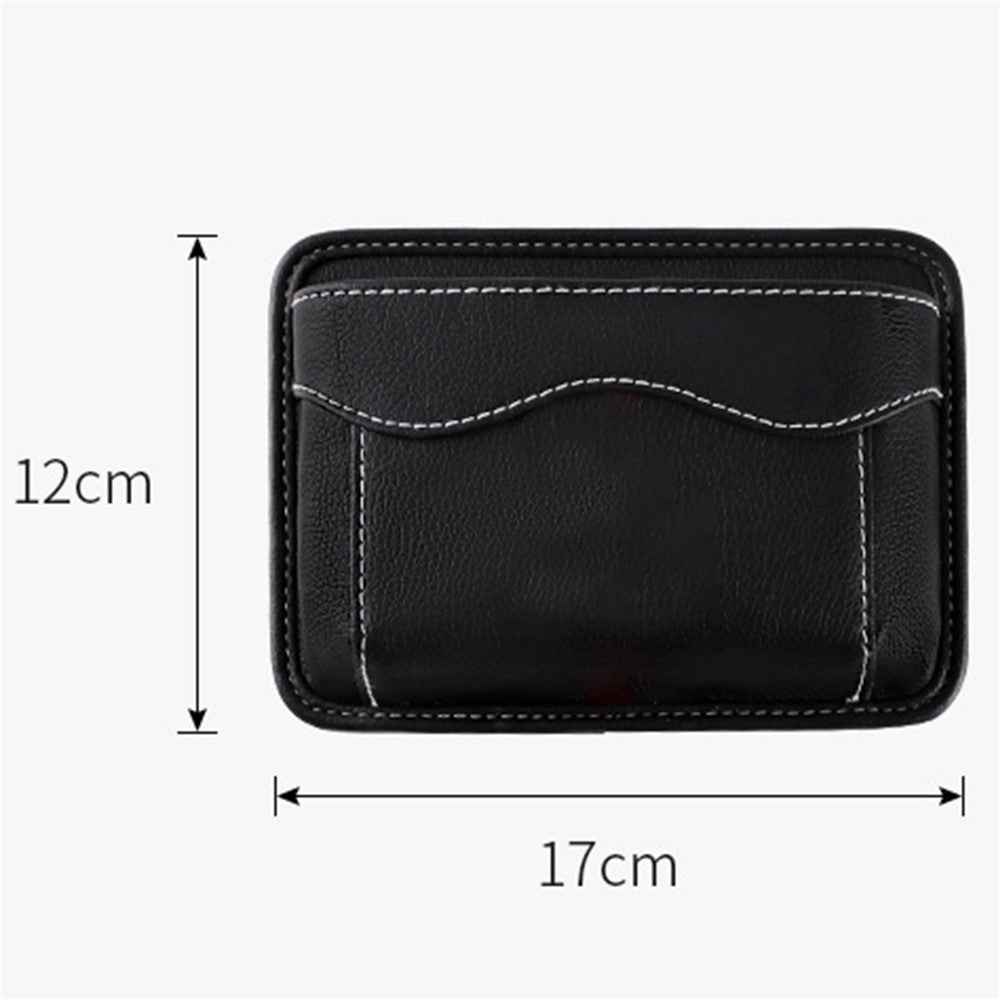 Car Dashboard Adhesive Storage Bag PU Leather Seat Seam Phone Sundries Holder Organizer - Eyes