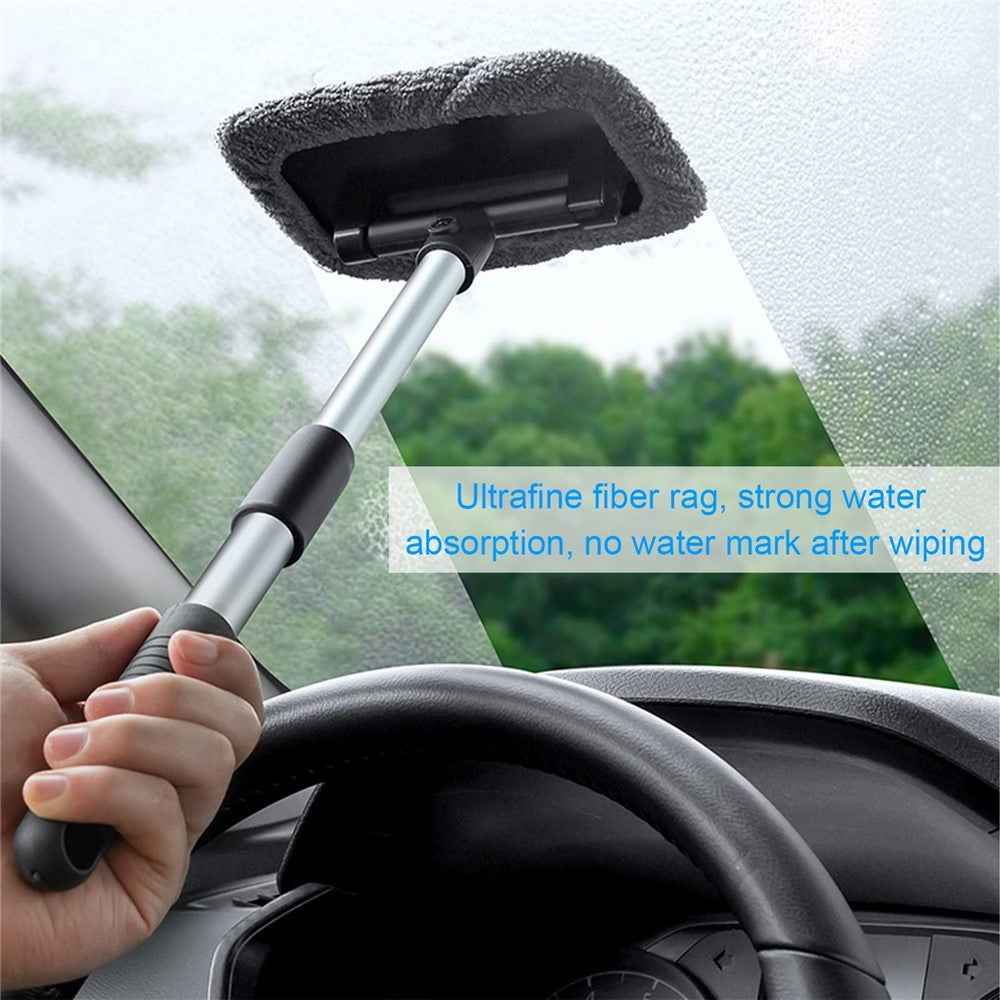 DM-095 32.5-46.5cm Window Cleaner with Handle and Microfiber Cloth Cleaning Tool Car Windshield Cleaning Device
