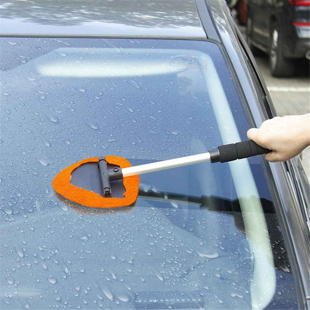 DM-131 32.5-47.5cm Extendable Handle Window Windshield Cleaning Tool Window Cleaner with Microfiber Cloth Car Window Cleaning Device