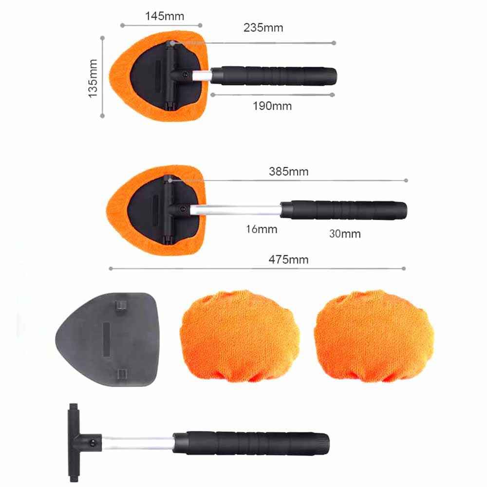 DM-131 32.5-47.5cm Extendable Handle Window Windshield Cleaning Tool Window Cleaner with Microfiber Cloth Car Window Cleaning Device