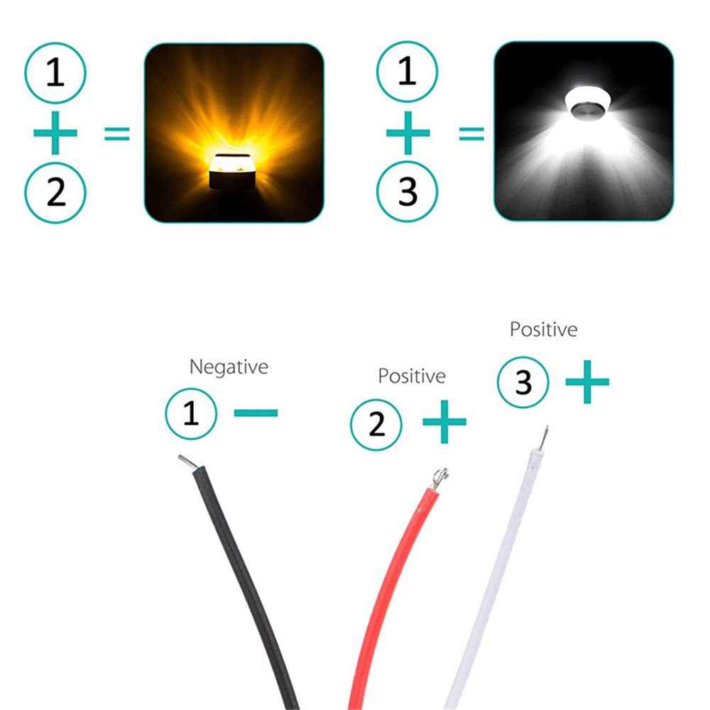 K06 1 Pair Motorcycle Handlebar End Lights Motorcycle Turn Signal Light Grip Bar Plugs - White+Red