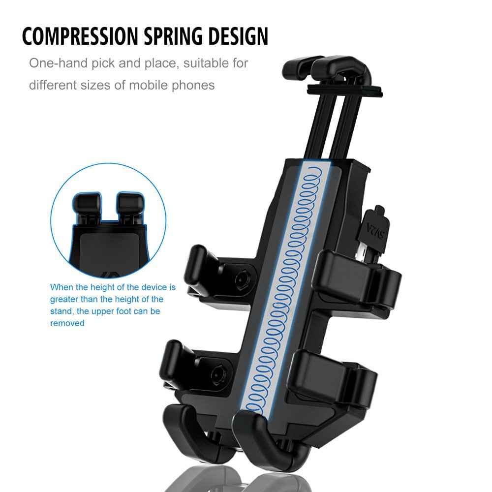 CS-1098A1 360 Degree Rotation Phone Holder Motorcycle Rearview Mirror / Handlebar Mount Bracket with USB Charging Port
