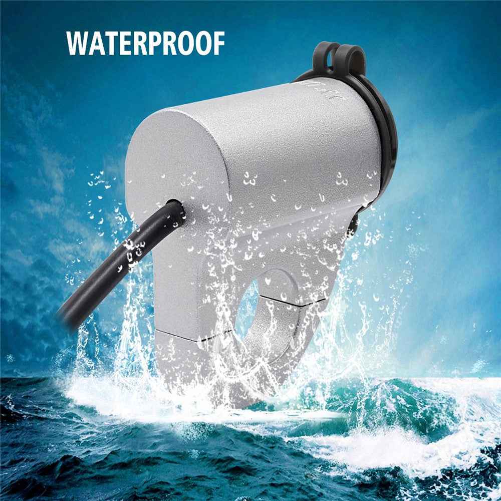 WUPP ZH-975 Motorcycle Handlebar 2.4A USB Phone Charger Aluminum Alloy Waterproof Voltage Digital Display QC3.0 Fast Charge Adapter with Switch - Silver