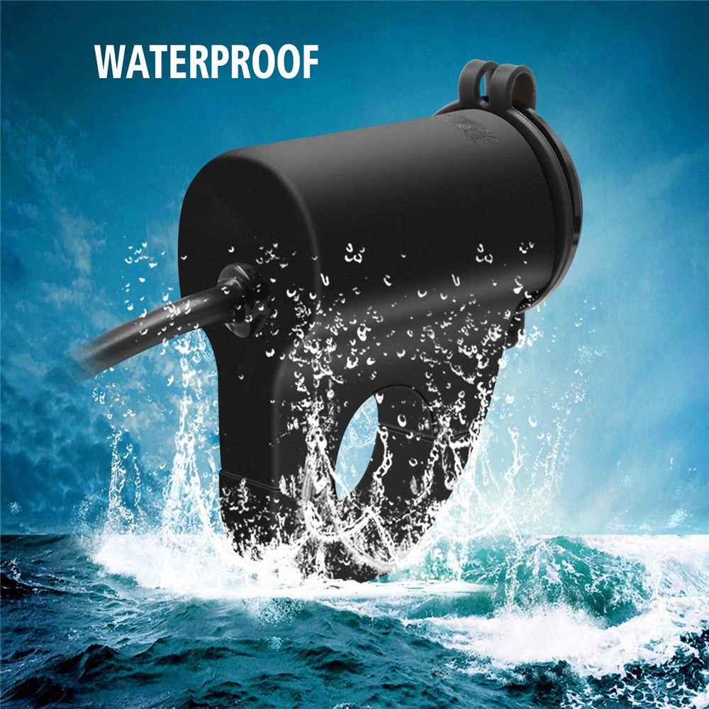 WUPP ZH-975 Motorcycle Handlebar 2.4A USB Phone Charger Aluminum Alloy Waterproof Voltage Digital Display QC3.0 Fast Charge Adapter with Switch - Black