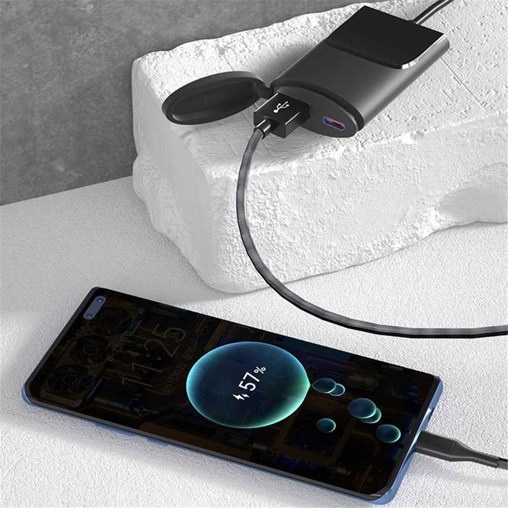 WUPP ZH-1927B1 Motorcycle Handlebar Phone Charger Ultra-Thin USB A+Type-C QC3.0 Charger