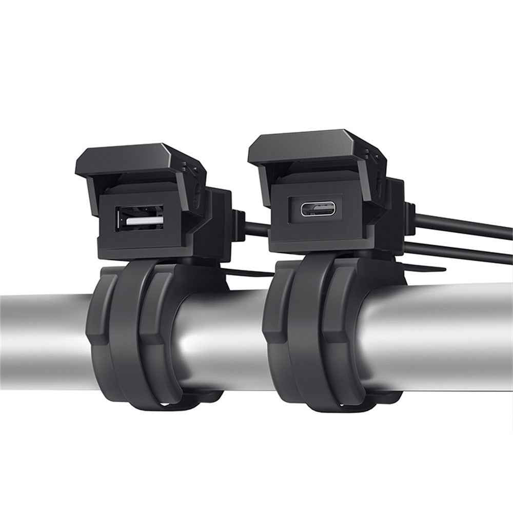 WUPP CS-1849D1 Motorcycle Charger USB-A+Type-C Motorbike Handlebar Charger