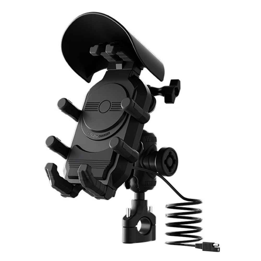WUPP CS-2056A2 Motorcycle Phone Holder Wireless Charging Phone Stand, Handlebar Mount