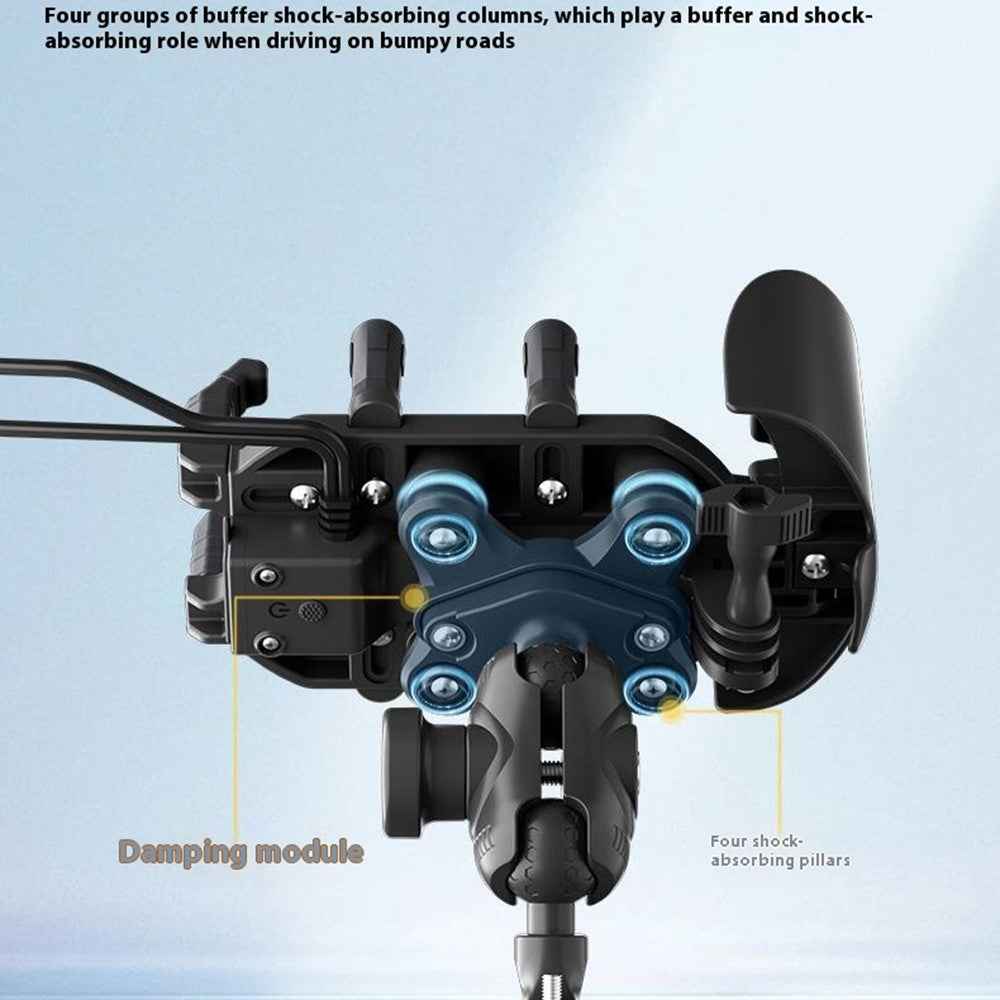 WUPP CS-2056A2 Motorcycle Phone Holder Wireless Charging Phone Stand, Handlebar Mount