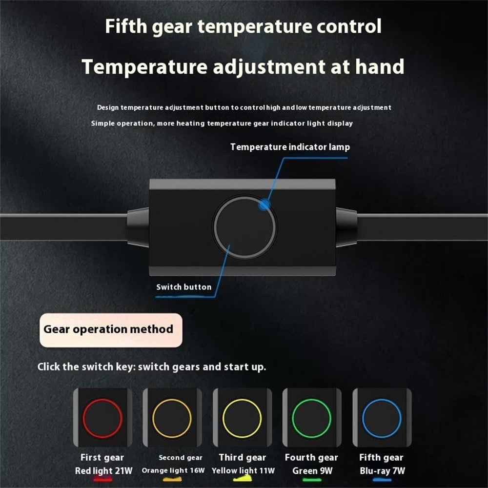 WUPP CS-2068A1 Motorcycle Heated Grips PD Type-C Dual Switch Handlebar Grips