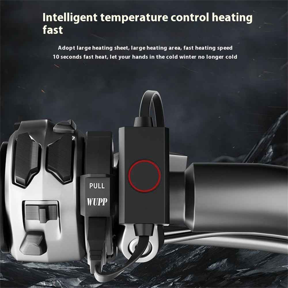 WUPP CS-2068A1 Motorcycle Heated Grips PD Type-C Dual Switch Handlebar Grips