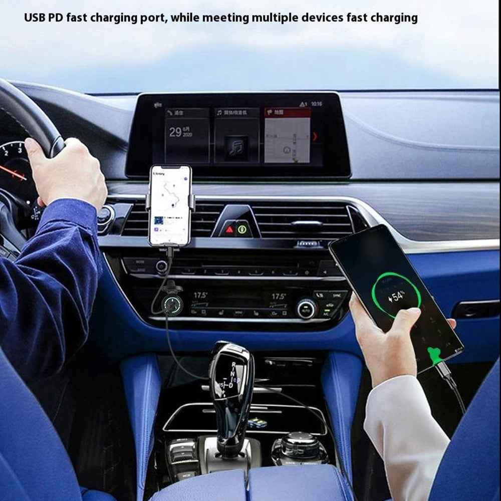 WUPP ZH-1786B2 QC3.0 Charger USB+Type-C Socket with Silicone Cap and 60cm Cable