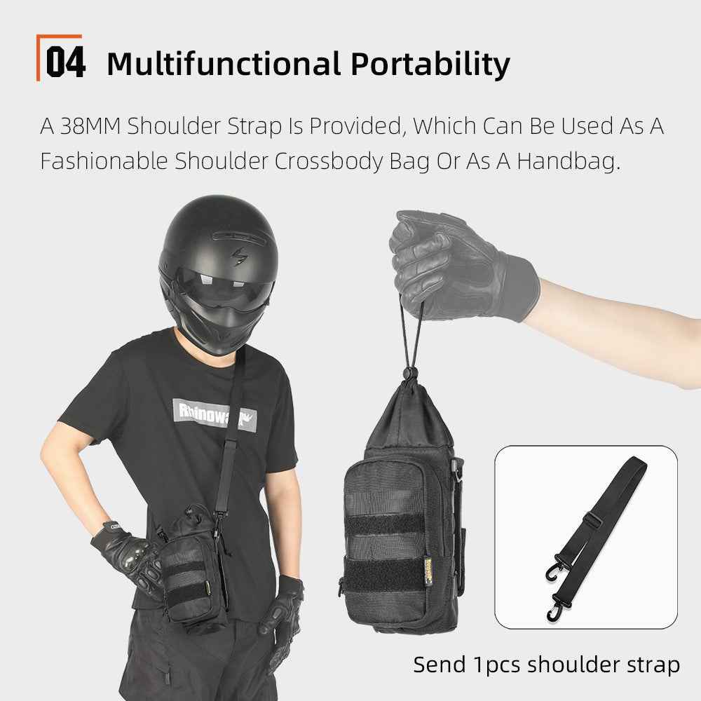 RHINOWALK Mechanic MJX2006BK Thermal Aluminum Liner Expanded Motorcycle Water Bottle Holder Bag, 10.5x22cm