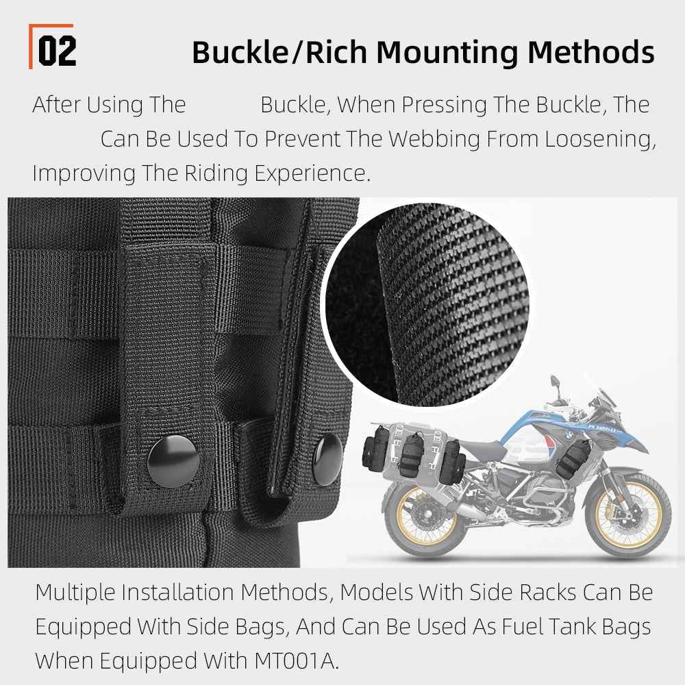 RHINOWALK Mechanic MJX2006BK Thermal Aluminum Liner Expanded Motorcycle Water Bottle Holder Bag, 10.5x22cm