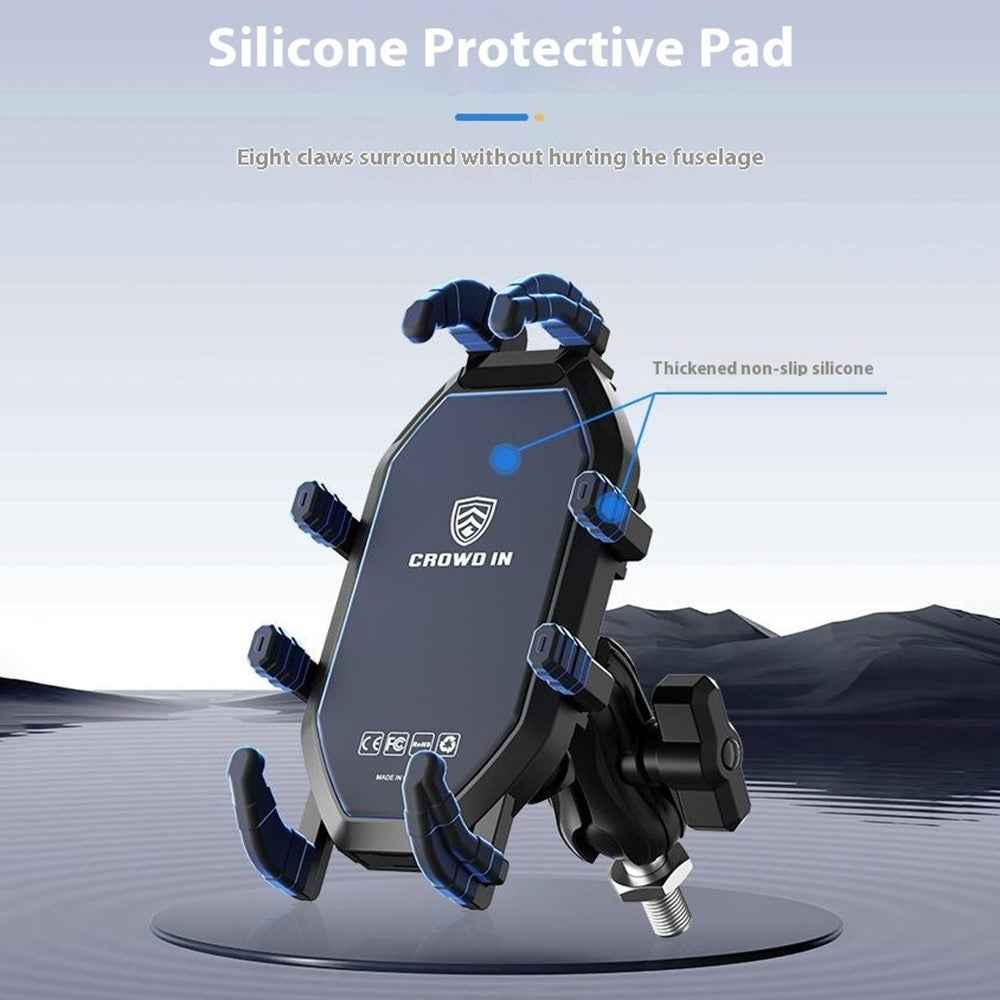 WUPP CS-2072C1 Motorcycle Phone Mount M10 Ball Head Rotation Anti-Theft Holder