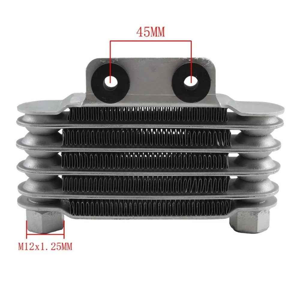 MOFOX Aluminum Alloy Universal 125-250CC Motorcycle 5 Row Engine Oil Cooler - Black