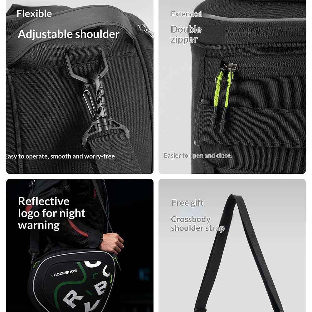 ROCKBROS 12L Large Capacity Motorcycle Fuel Tank Bag Motorbike Triangle Frame Bag with Shoulder Strap, 30990053 A40 30990053001