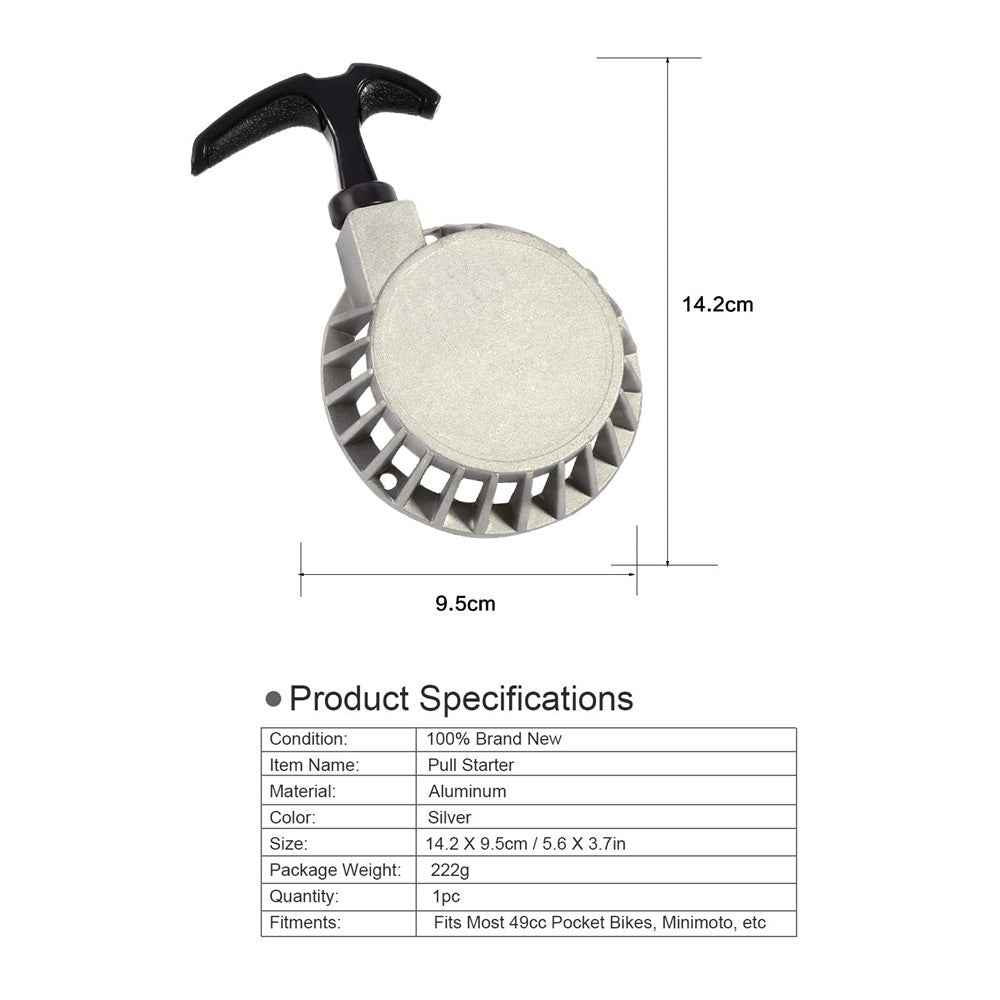 Pull Starter Mini Aluminum Pull Starter Part Recoil Start for 47CC 49CC Pocket Bike Mini Moto Quad