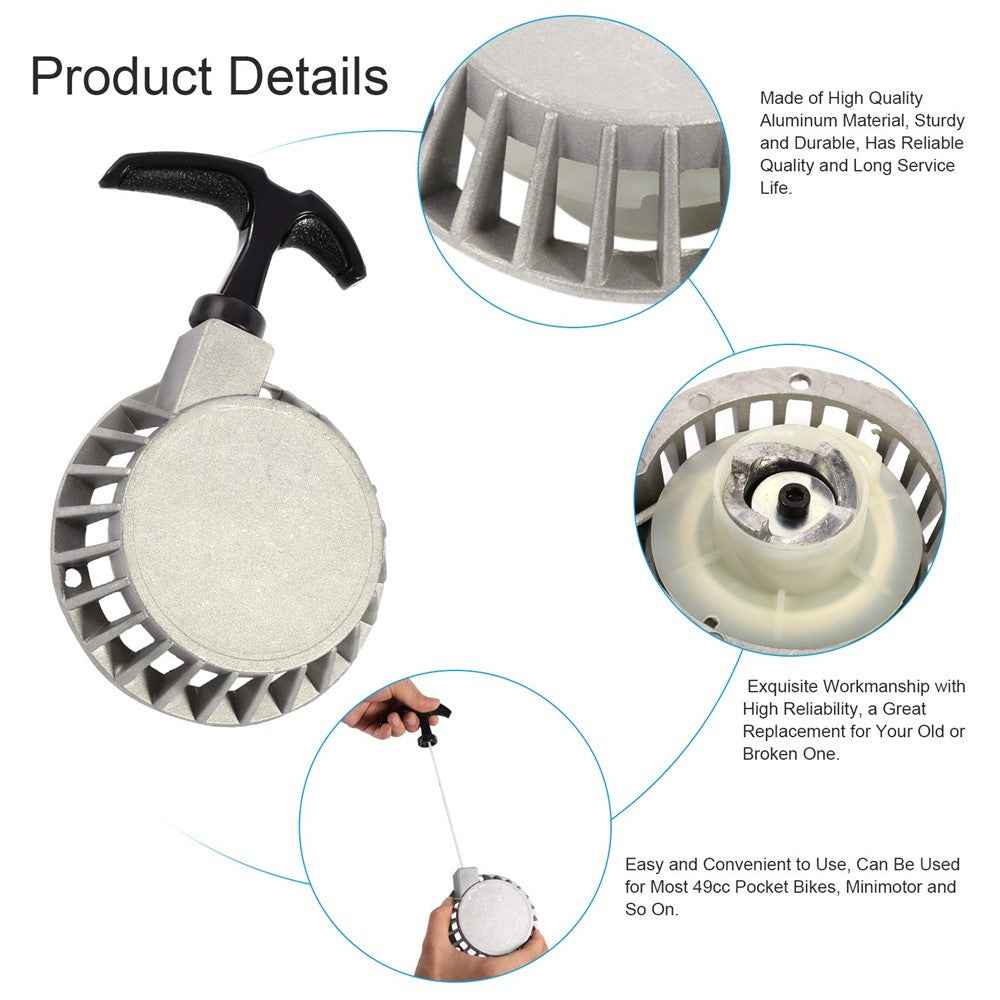 Pull Starter Mini Aluminum Pull Starter Part Recoil Start for 47CC 49CC Pocket Bike Mini Moto Quad